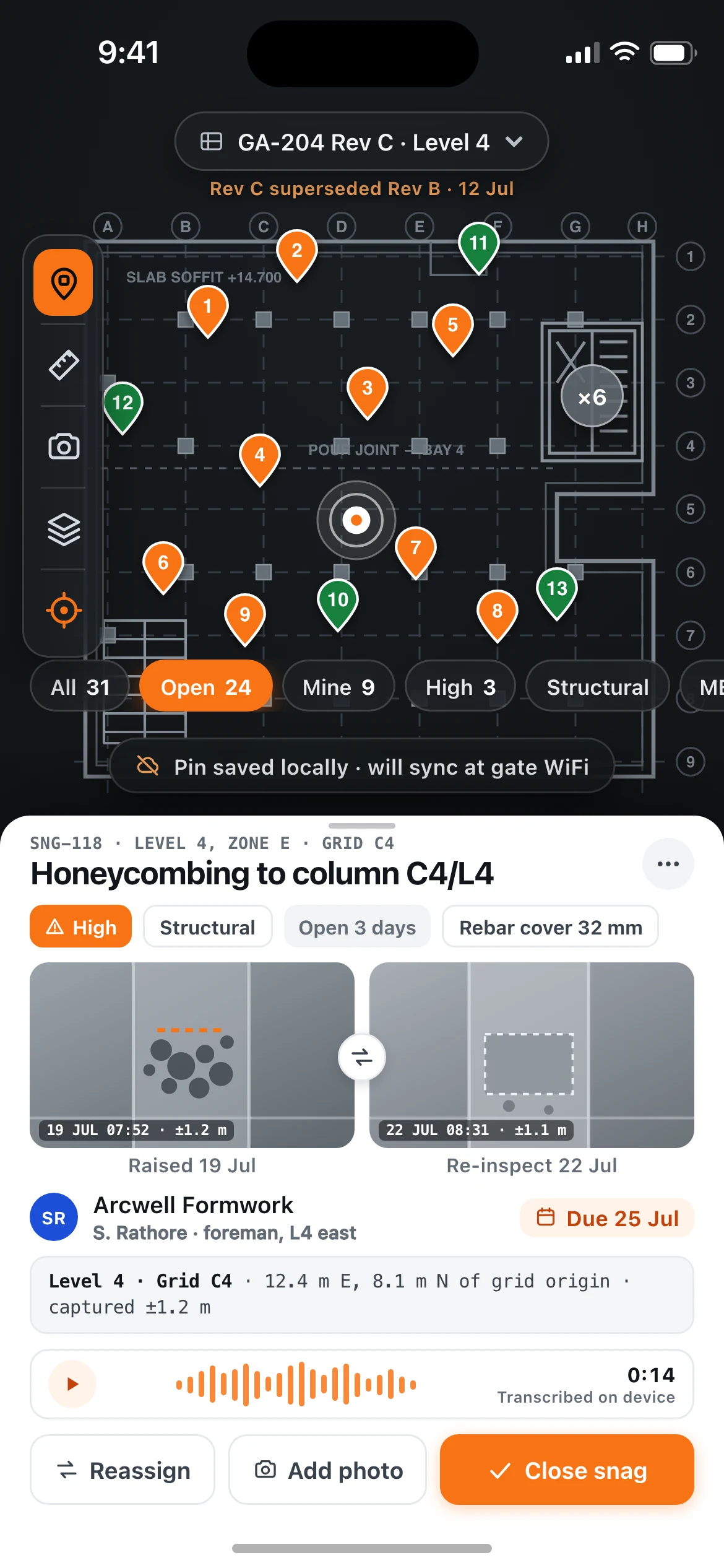 Banksman — the Plan screen, running on iOS