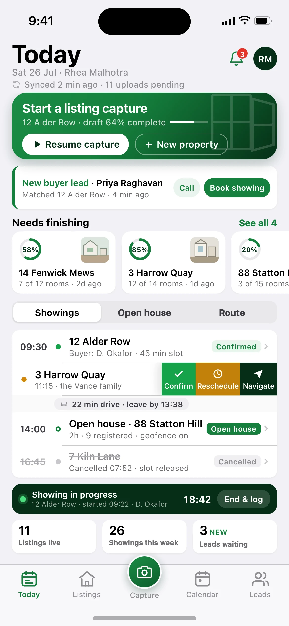 Casement — the Today screen, running on iOS