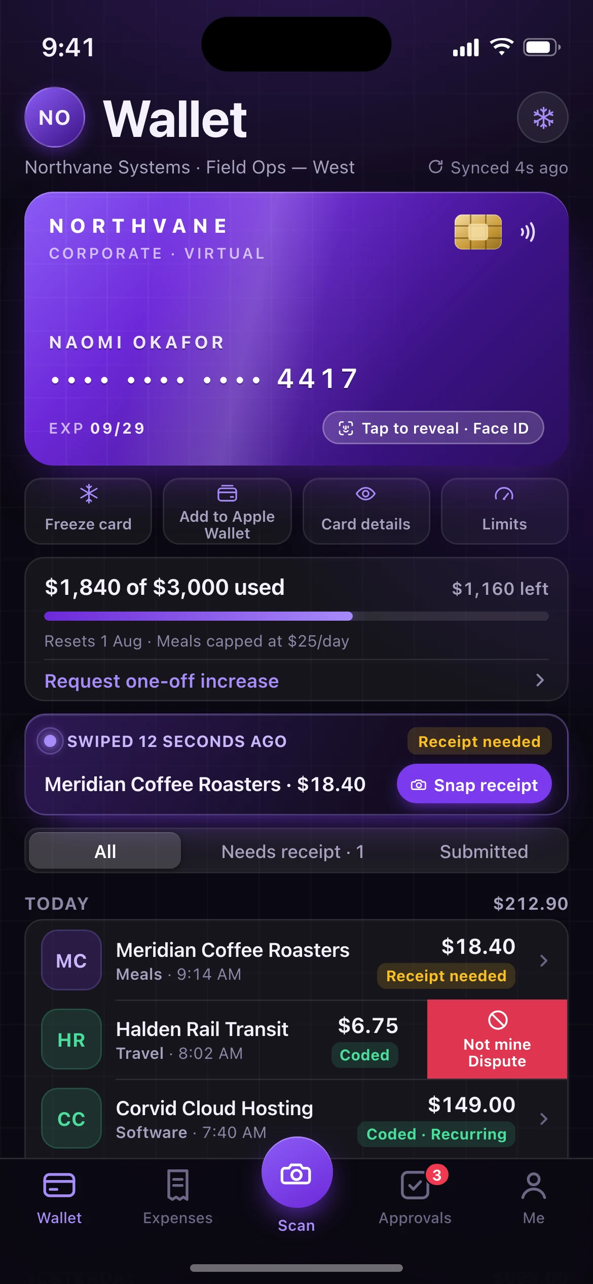 Tapstub — the Wallet screen, running on iOS